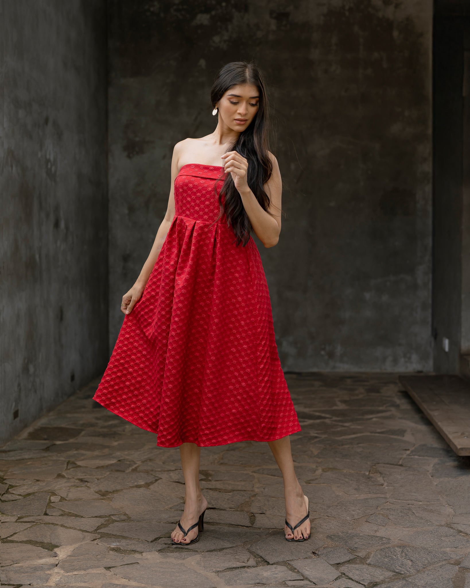 Strapless Midi Dress
