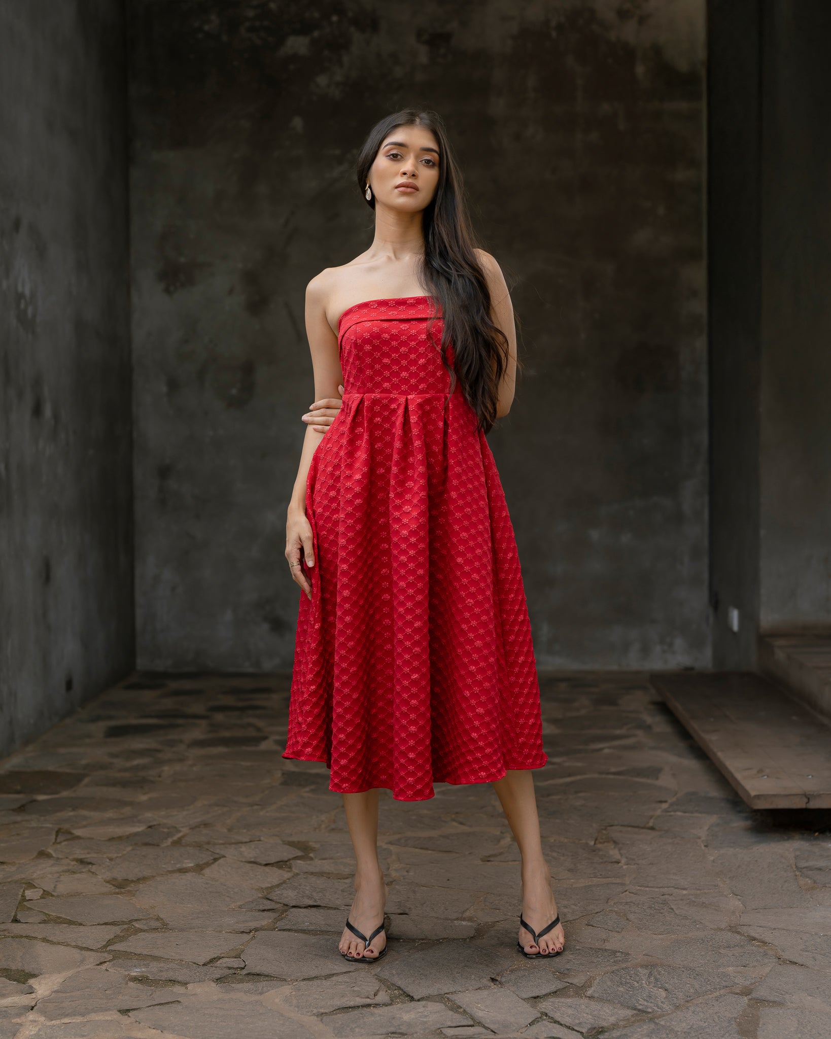 Strapless Midi Dress