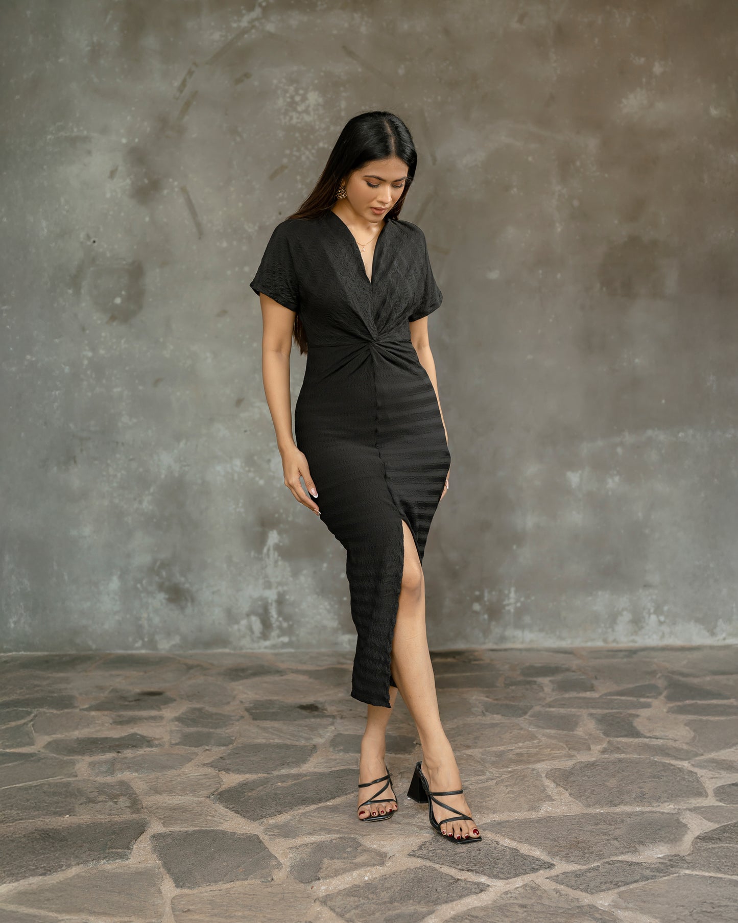 Front Twist Long Dress