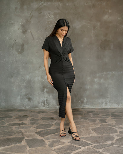 Front Twist Long Dress