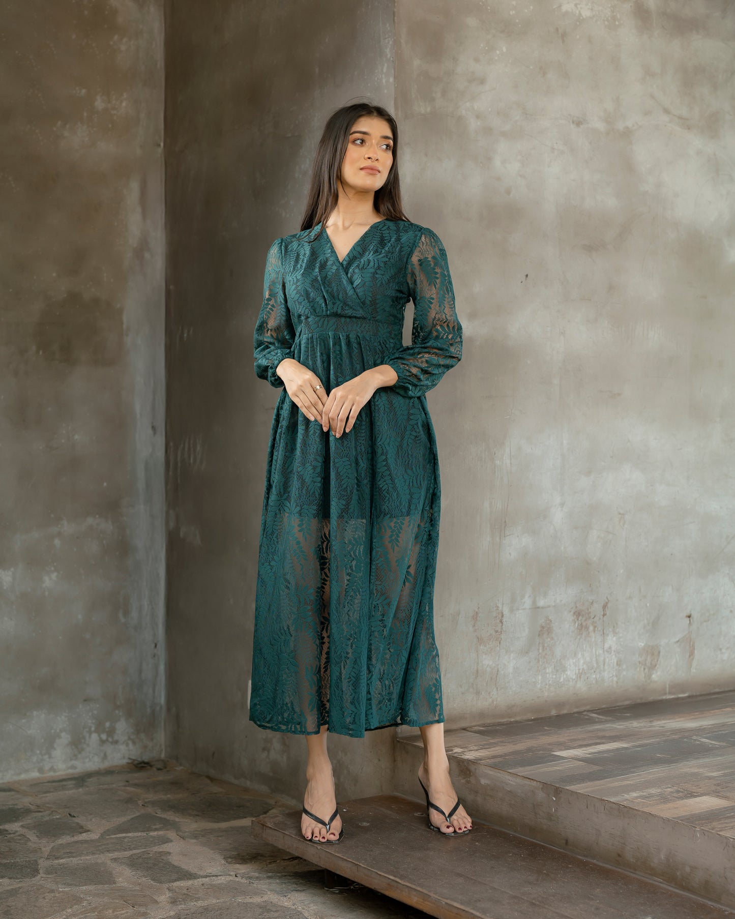 Surplice Neckline Maxi Dress