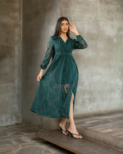 Surplice Neckline Maxi Dress