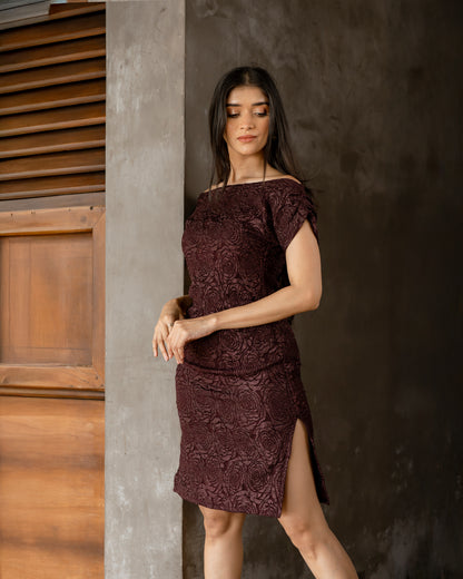 Drop Shoulder Detail Short Dress