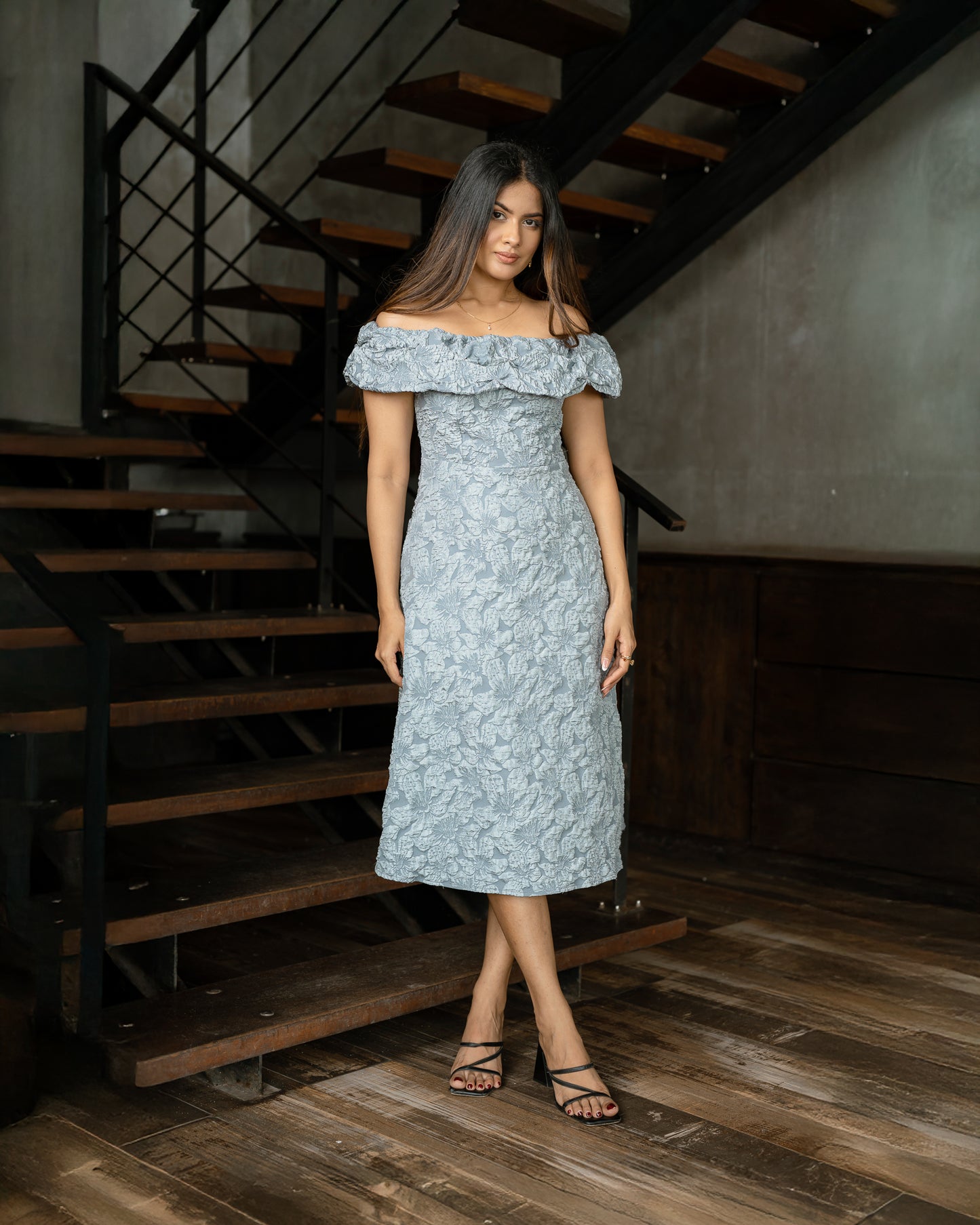 Drop Shoulder Midi Dress