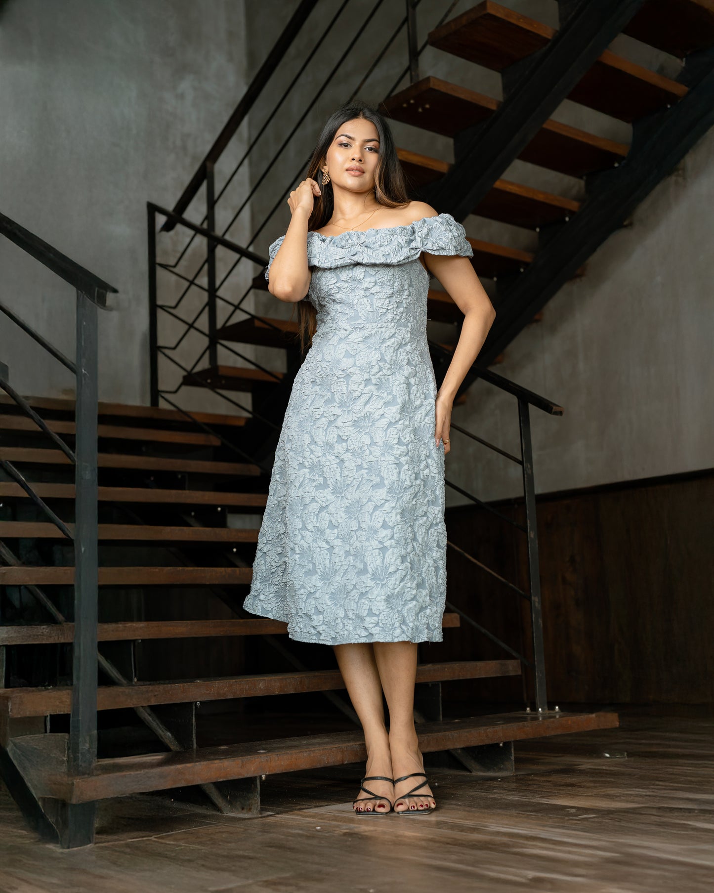 Drop Shoulder Midi Dress