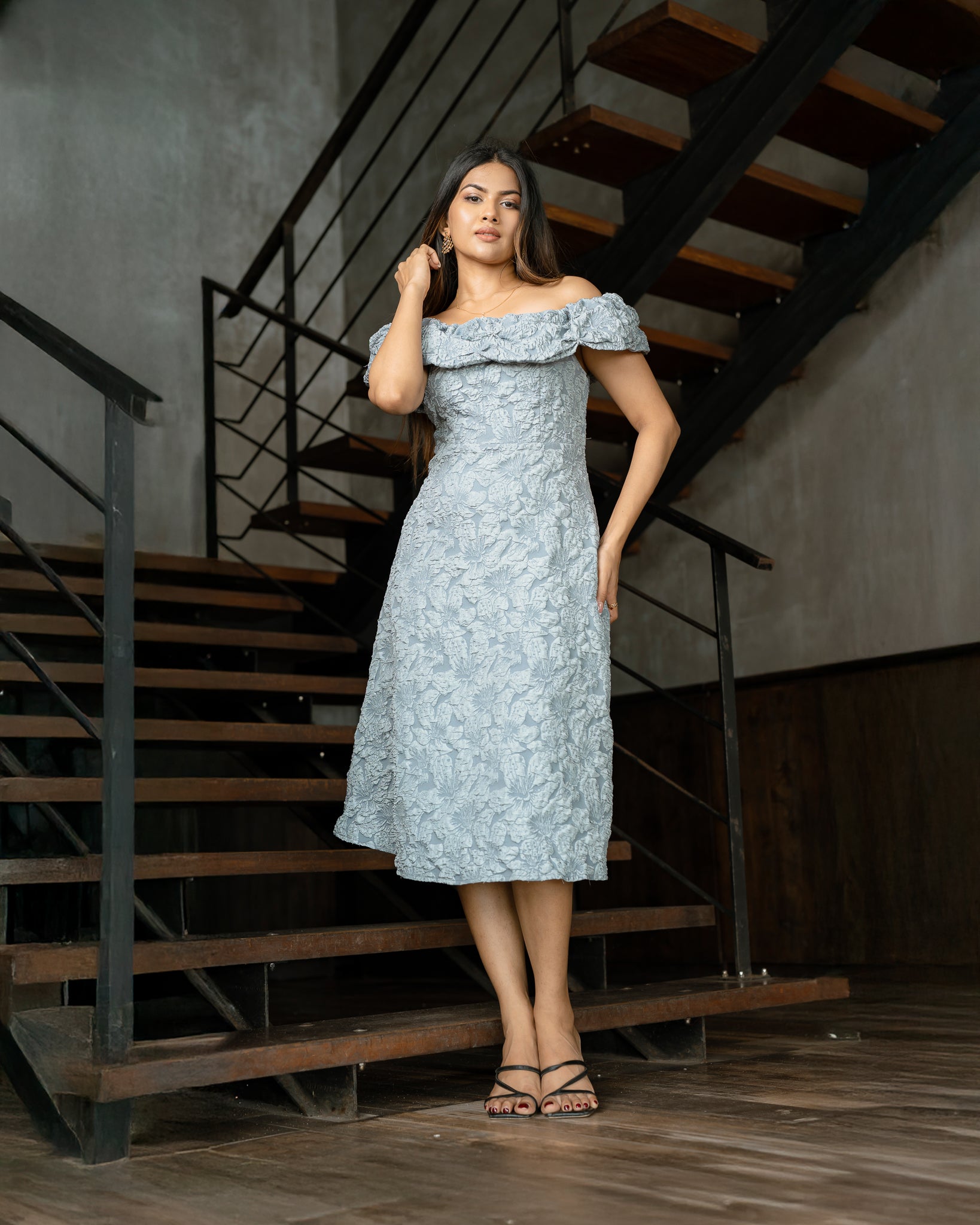 Drop Shoulder Midi Dress