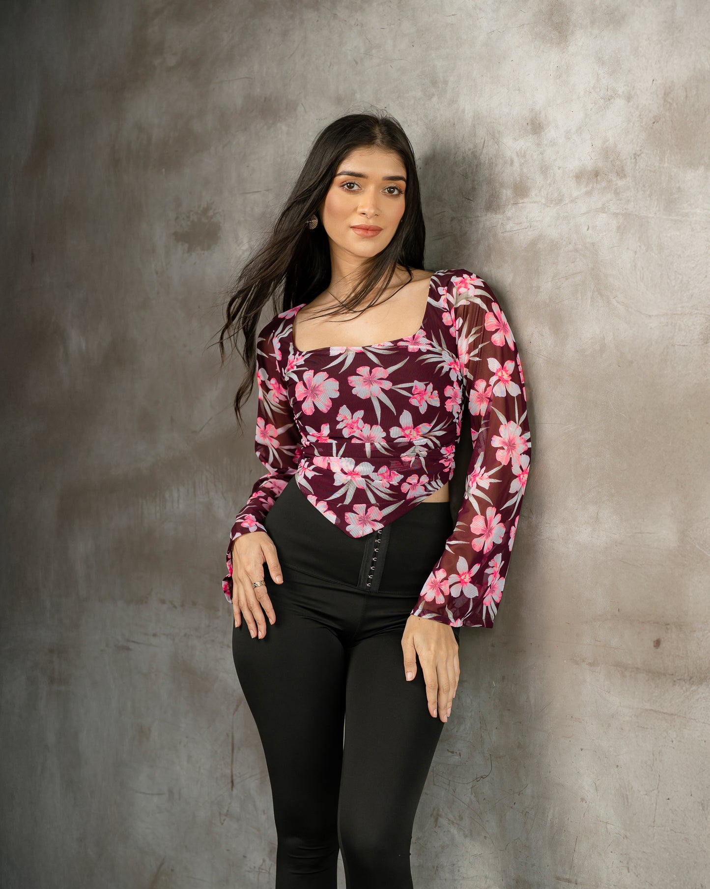 Long Sleeve Mesh Top