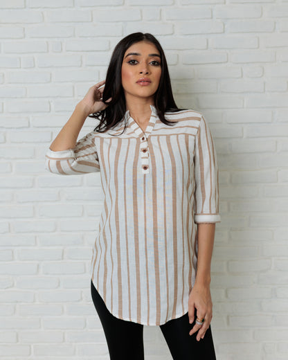 Linen Stripes Top