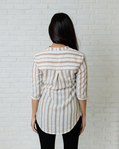 Linen Stripes Top