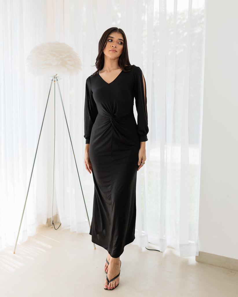 Sleeveless Dress with Front-Knot Detail main image 1