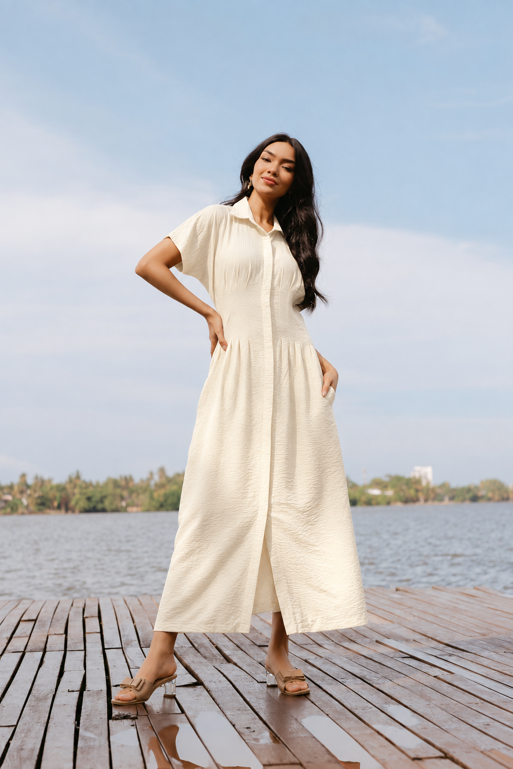 Pleated Maxi Dress