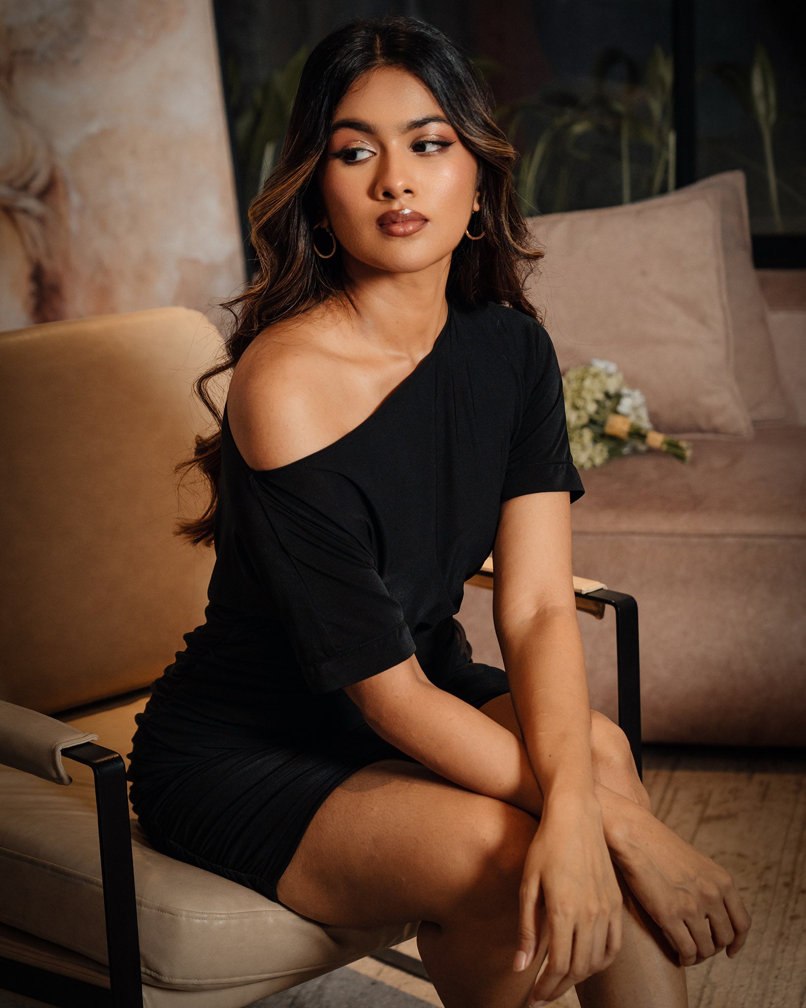 Drop Shoulder Short Dress