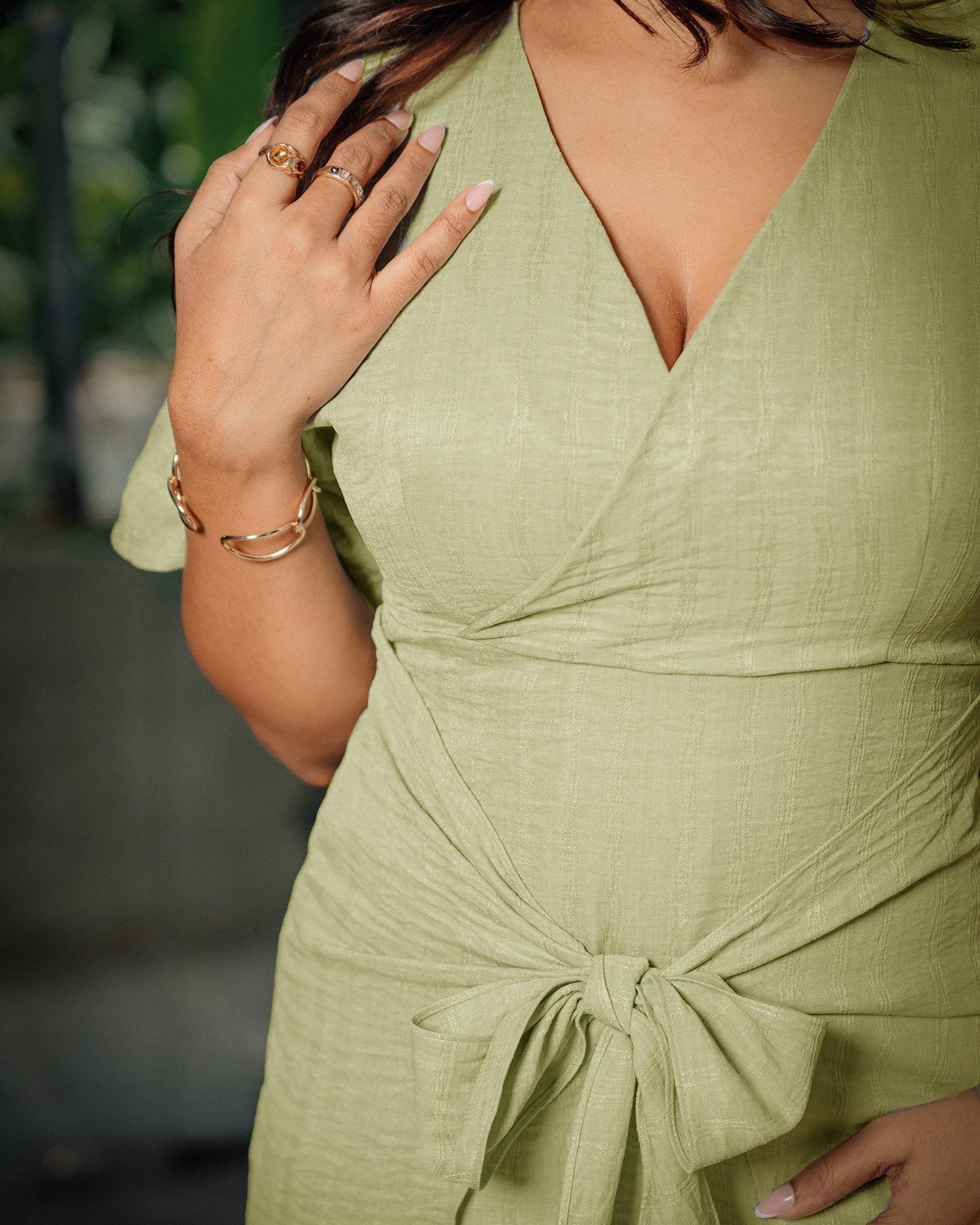 Front Tie Up Short Dress