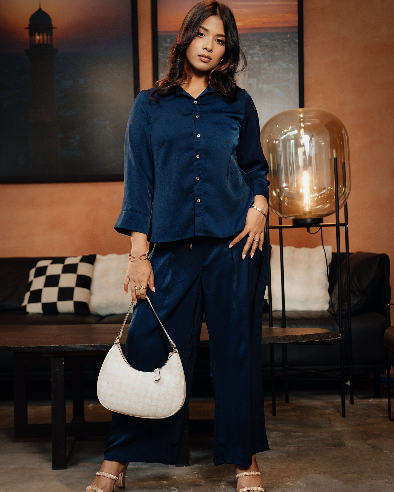 Front Tie-Up Top & Pants Set